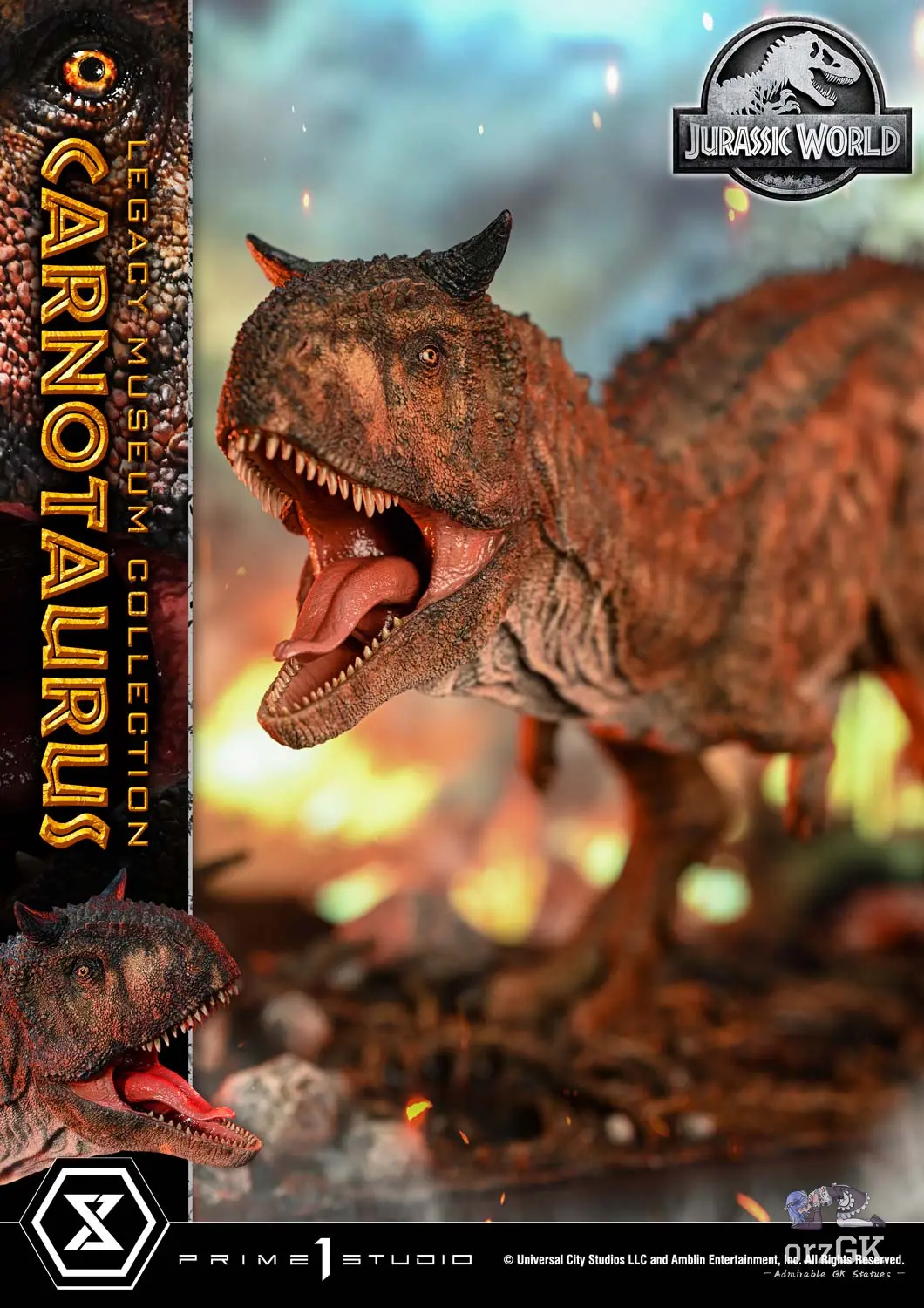 Prime 1 Studio – Legacy Museum Collection Jurassic Series Jurassic World: Fallen Kingdom (Film) Carnotaurus LMCJWF-10 LMCJWF-10DX LMCJWF-10DXS (Licensed) — Jurassic Series · Prime 1 Studio